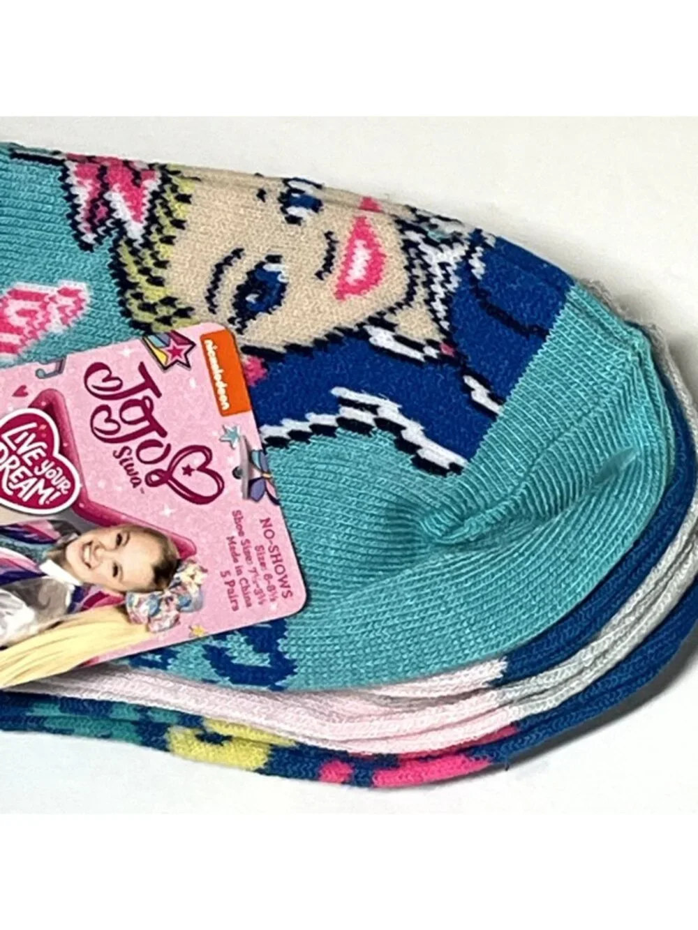 JoJo Siwa Girls No Show Socks 5 Pair Pack Low Cut Ankle NWT